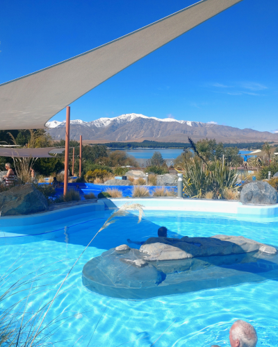 Tekapo Springs snow-capped mountain view